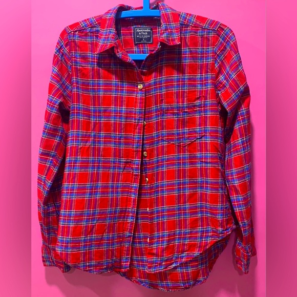 Abercrombie & Fitch Tops - Abercrombie & Fitch Shirt Checked Shirt Flannel Shirt Size US S Red Shirt